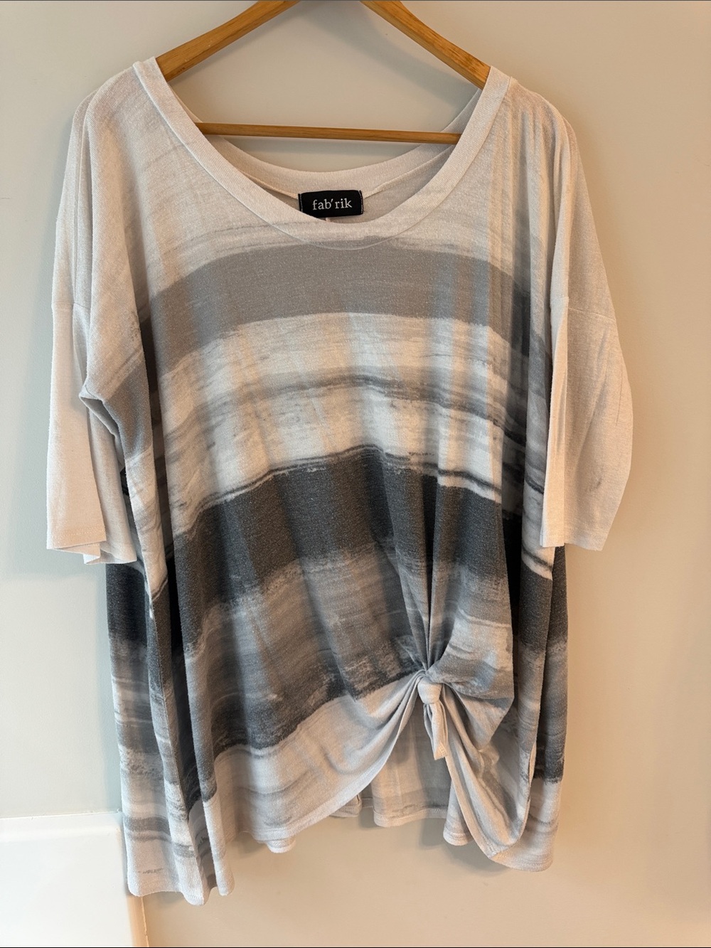 fab'rik Gray Ombre Knot-Front Tunic